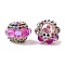 Sparkling Acrylic Rhinestone Round Beads, with Resin, Focal Pen Beads, Orchid, 20x14mm, Hole: 2.5mm