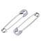 Tarnish Resistant 201 Stainless Steel Safety Pins Earrings, Stainless Steel Color, 39x8x1.5mm, Pin: 1mm