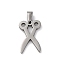 304 Stainless Steel Pendants, Scissor Shape, Stainless Steel Color, 20x13x1.5mm, Hole: 6x3mm