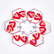 Resin Pendants, with Polymer Clay Inside and Iron Findings, Hexagon with Imitation Strawberry, Platinum, Red, 28~29x28x4mm, Hole: 2mm