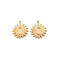 Ion Plating(IP) 304 Stainless Steel Pendant Enamel Settings, Flower, Real 14K Gold Plated, 14x12x1.5mm, Hole: 1mm