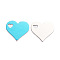 Aluminium Pendants, Stamping Blank Tag, Custom Engraving Name Plate, Business Card Blanks, Heart with Heart Shaped Hole, Platinum, 31.5x36x1.5mm, Hole: 5.5X7.5mm