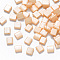 2-Hole Baking Painted Glass Seed Beads, Colours Luster Plated, Rectangle, PapayaWhip, 5x4.5~5.5x2~2.5mm, Hole: 0.5~0.8mm, about 1180pcs/bag