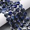 Natural Lapis Lazuli Beads Strands, Faceted Heart, with Seed Beads, 9x10x4mm, Hole: 1.2mm, about 16pcs/strand, 7.09''(18cm)