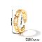 Hip Hop Style Brass  Micro Pave Cubic Zirconia Open Cuff Rings For Women, Golden, Inner Diameter: 17mm