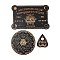 3Pcs 3 Styles Wood Pendulum Board, Dowsing Divination Board, for Witchcraft Wiccan Altar Supplies, Flat Round, Eye, 112.5~317x89.5~209x4.5mm, 1pc/style