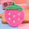 Fruit Pattern Plush Wallet Pocket, Coin Purse with Zipper, Mini Pouch Purse, Strawberry Pattern, 12x11x1cm