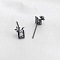 Brass Micro Pave Clear Cubic Zirconia Drink Head Pins, for Baroque Pearl Making, Gunmetal, 15x6mm