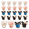 24Pcs 4 Colors Alloy Enamel Pendants, with Rhinestone, Cube & Bowknot, Mixed Color, 14x12.5x9mm, Hole: 2mm, 6pcs/color