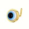 Brass & Resin Evil Eye L-Shaped Nose Rings, Golden, Black, 5mm