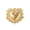 304 Stainless Steel Pendants, Heart Charm, Golden, 23x25x2.5mm, Hole: 1.6mm