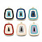 Eco-Friendly Alloy Enamel Pendants, Cadmium Free & Lead Free & Nickel Free, Trapezoid, Light Gold, Mixed Color, 29x21x2mm, Hole: 1.8mm