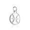 Non-Tarnish 304 Stainless Steel Charms, with Jump Rings, Polished, Flat Round with Constellation, Pisces, 13x11x1mm, Hole: 2.5mm