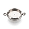 Tarnish Resistant 304 Stainless Steel Links Connectors Settings, Plain Edge Bezel Cups, Flat Round, Stainless Steel Color, Tray: 10mm, 18x12.5x3mm, Hole: 1.8mm