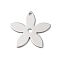 Brass Pendants, Cadmium Free & Nickel Free & Lead Free, Flower Charms, Platinum, 14x14.5x0.7mm, Hole: 0.9mm