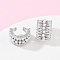 C-Shaped Brass Micro Pave Clear Cubic Zirconia Cuff Earrings, with Plastic Imitation Pearl, Platinum, 18x14.5x12mm