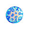 Druzy Resin Cabochons, Flat Round, Royal Blue, 12x3.5mm