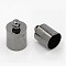Brass Cord Ends, End Caps, Gunmetal, 12x8mm, Hole: 1mm, Inner Diameter: 7mm