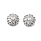 Brass Micro Pave Clear Cubic Zirconia Beads, Cadmium Free & Nickel Free & Lead Free, Flower, Platinum, 13x8.5mm, Hole: 1.6mm