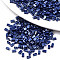 2-Hole Glass Seed Beads, Opaque Colours Lustered, Rectangle, Marine Blue, 4.5~5.5x2x2~2.5mm, Hole: 0.5~0.8mm, about 2000pcs/bag