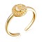 925 Sterling Silver Sun with Moon Open Cuff Ring for Women, Golden, US Size 5 1/4(15.9mm)