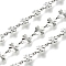304 Stainless Steel Flower Link Chains, Unwelded, Stainless Steel Color, 9x6x0.5mm