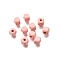 Spray Painted Wooden Beads, Square, Misty Rose, 6x6x6mm, Hole: 1.6~2mm