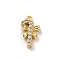 Christmas Series Brass Micro Pave Cubic Zirconia Pendants, Lead Free & Cadmium Free Charms, Butterfly, 15x9x3mm, Hole: 1.2mm