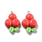 Spring Theme Opaque Resin Pendants, Plant Charms, Fruit, 33x21.5x8.5mm, Hole: 2mm