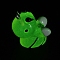 Luminous Transparent Resin Pendants, Glow in the Dark Insect Charms with Platinum Plated Iron Loops, Bees, 17x14.5x9.5mm, Hole: 2mm