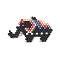 Seed Beads Beaded Pendants, Elephant, with Jump Ring, Black, 21~22.5x36~38x2mm, Hole: 3mm