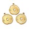 Ion Plating(IP) 304 Stainless Steel Pendants, with Crystal Rhinestone, Twist Flat Round Charms, Golden, 22x19.5x3mm, Hole: 2.5mm