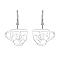 Non-Tarnish Coffee Cup Shape 304 Stainless Steel Dangle Earrings, Stainless Steel Color, No Size