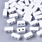 Spray Painted Alloy Multi-Strand Links, Cadmium Free & Lead Free, For Tile Elastic Bracelets Making, Trapezoid, White, 8x4x4.5mm, Hole: 1mm