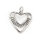 Brass Pave Natural White Shell Heart Charms with Jump Rings, Long-Lasting Plated, Lead Free & Cadmium Free, Rack Plating, Platinum, 15x15x2mm, Hole: 3mm