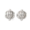 Brass Micro Pave Cubic Zirconia Beads, Cadmium Free & Nickel Free & Lead Free, Round, Platinum, 9x11mm, Hole: 3mm