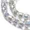 Electroplate Glass Beads, Full Rainbow Plated, Faceted Barrel, Light Yellow, 10x10mm, Hole: 1mm