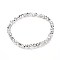 Faceted Glass Rondelle Beads Stretch Bracelet for Kid, Half Silver Plated Glass Bracelet, Pearl Luster Plated Glass Bracelet, Clear, 4x3.5mm, Inner Diameter: 1-7/8 inch(4.8cm)