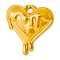 304 Stainless Steel Pendants, Melting Heart Charm, Golden, 17x16mm