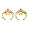 304 Stainless Steel Pendant Cabochon Settings, Moon, Ion Plating(IP), Real 18K Gold Plated, Tray: 5.5mm, 19x19x2mm, Hole: 1.2mm