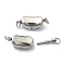 Tarnish Resistant 304 Stainless Steel Box Clasps, with Jump Ring, Oval, Stainless Steel Color, 17.5x7x6mm, Hole: 2mm