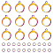 40Pcs 304 Stainless Steel Leverback Earring Findings, with Horizontal Loops and 40Pcs Open Jump Rings, Rainbow Color, 15x12~13x2mm, Hole: 1.4mm, Pin: 0.8mm