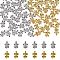100Pcs 2 Colors Tibetan Style Alloy Beads, Tortoise, Antique Silver & Antique Golden, 12.5x9x4mm, Hole: 1mm, 50pcs/color