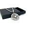 Stainless Steel Flat Round with Heart Cross Leaf Pendant Necklaces for Men, Stainless Steel Color, 23.62 inch(60cm)
