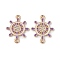 Alloy Enamel Connector Charms, Helm Links with Crystal Rhinestone, Light Gold, Cadmium Free & Nickel Free & Lead Free, Dark Orchid, 22x16.8x1.7mm, Hole: 1.2mm
