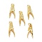 Brass Micro Pave Clear Cubic Zirconia Pendants, with Jump Ring, Long-Lasting Plated, Crab Claw Shaped, Real 18K Gold Plated, 20x8x5mm, Jump Rings: 5x1mm, 3.5mm Inner Diameter