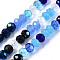 Electroplate Glass Beads Strands, Faceted, Rondelle, Dodger Blue, 4.5x3.5mm, Hole: 1mm, about 128~130pcs/strand, 17.72~17.91 inch(45~45.5cm)