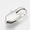 Tarnish Resistant 304 Stainless Steel Lobster Claw Clasps, Oval, Stainless Steel Color, 16x8x4mm, Hole: 1mm