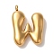 Ion Plating(IP) 304 Stainless Steel Pendants, Balloon Letter Charm, Golden, Letter W, 26x9.5x6mm, Hole: 2mm
