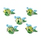 Handmade Lampwork Pendants, Fish, Green, 39~42x44~46x18~21mm, Hole: 2.5~3.5mm